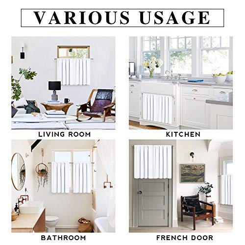 Curtains for Bedroom Living Room Nursery Office 63 inches Long (Pure White / 42"W x 63"L (Pack of 2))