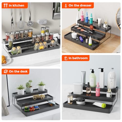 Expandable Spice Rack Organizer (Black / 1 Pack)