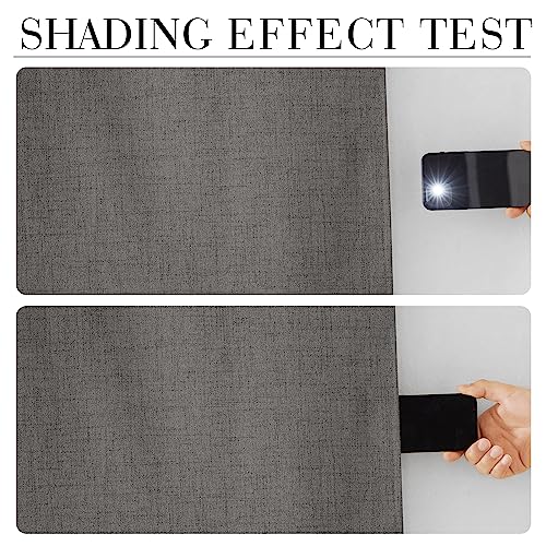Grey 100% Blackout Short Curtains 45 Inch Long for Cafe Kitchen (Grey / 52"W x 45"L (Pack of 2))
