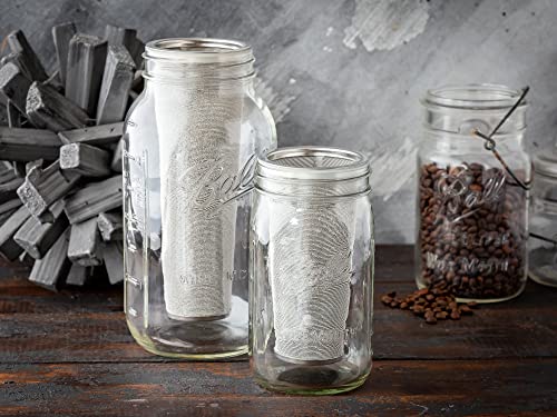Cold Brew Filter for Mason Jar Wide Mouth Coffee Maker (Filter 1 Quart (32 Ounces) / Filter)