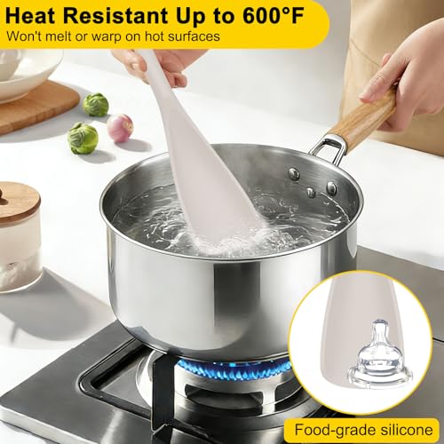 Silicone Cooking Spoons for Nonstick Cookwares (Black/Grey/Khaki)