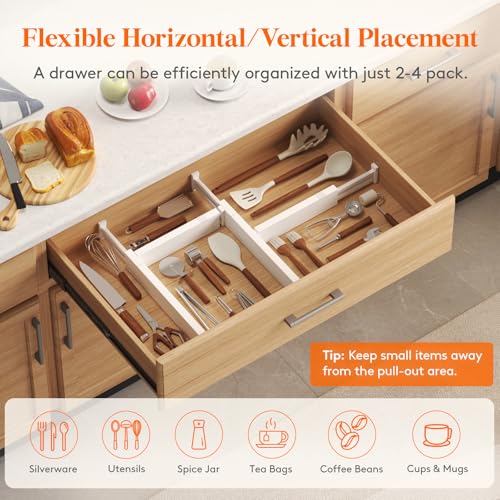 2.36" Upgrade Kitchen Drawer Dividers (2.36"H, 16-22"L)