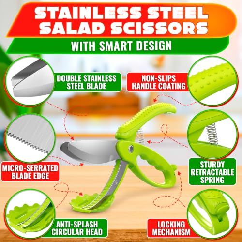 Salad Scissors for Chopped Salad (Green)