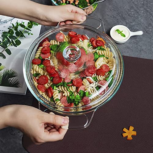 Clear Round Glass Casserole with Lid (1.7-Quart Round)