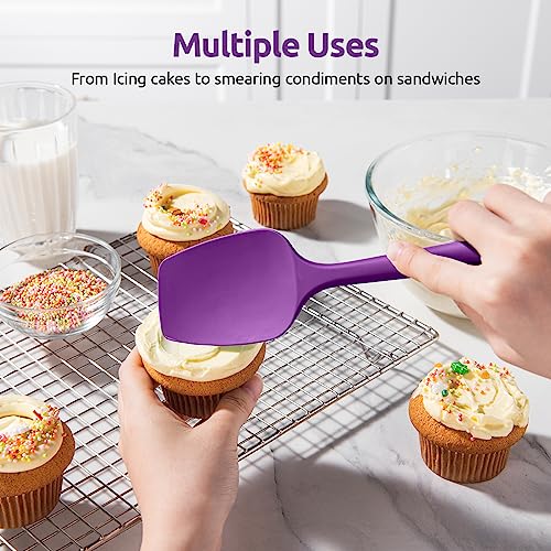Silicone Spoon Spatula Set of 3 (Purple)