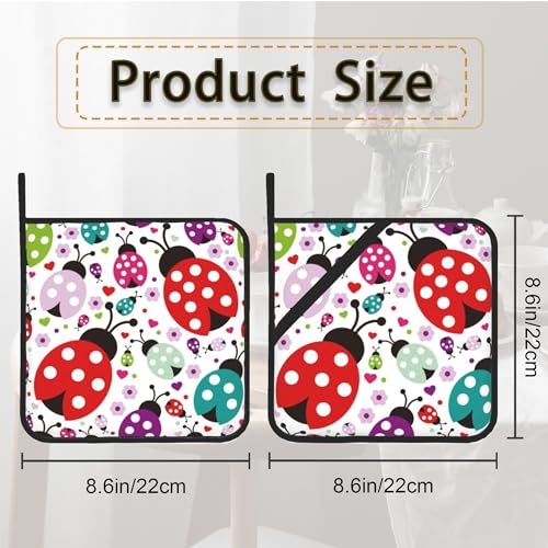 Ladybug Flower Pot Holder Set of 2 (Ladybug Flower)
