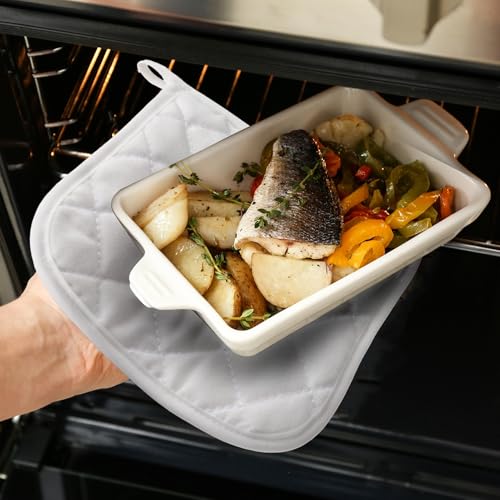 40 Pcs Pot Holder Bulk for Craft Set Including 16 White Pot Holders Oven Mitts Pack with 24 Makers Cooking Baking DIY Activities Kitchen Accessories