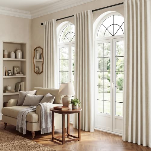 Cream Linen Blackout Curtains 78 Inches Long for Living Room (Cream / 52"W x 78"L (Pack of 2))