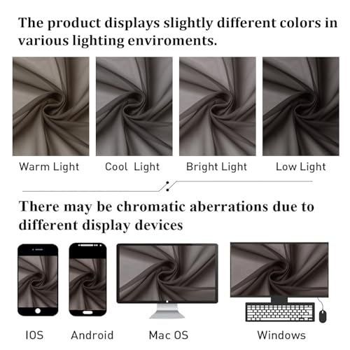 Chocolate Sheer Curtains 84 Inches Long 2 Panels Set (Chocolate / 42"W x 84"L (Pack of 2))