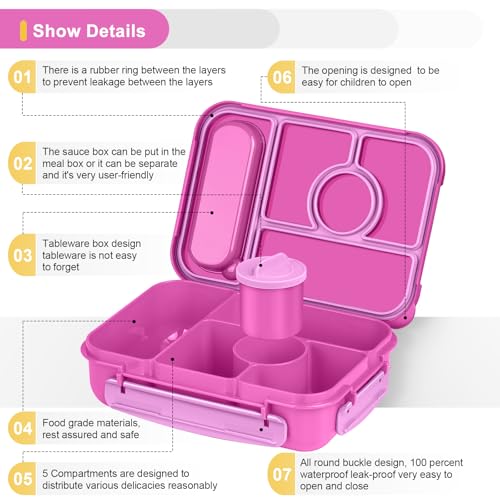 Bento Box Adult Lunch Box Kids (Red lily)