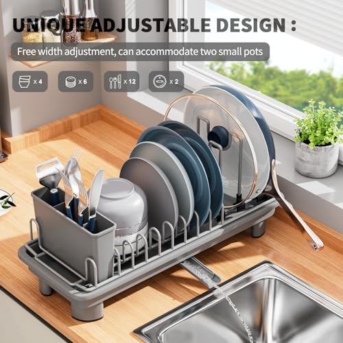 Small Dish Drying Rack (Gray)