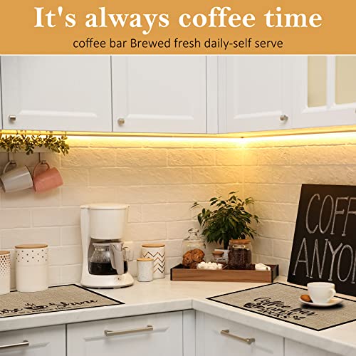 2 Pcs 20 x 14 Inch Coffee Placemats for Countertop (Fresh Style)