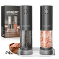 Electric Salt and Pepper Grinder Set with 110ML Large Capacity (Large / Gun Grey)