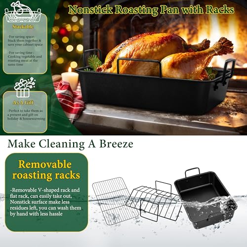 Roasting Pan with Racks (Small / Black)