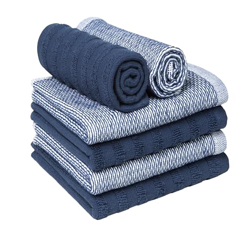 Bumble Premium Dish Cloths 13"x13" (Blue / Dish Cloths - Mixed Styles (6 Pack))