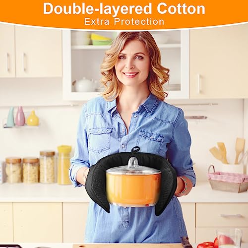Black Double Oven Mitts (Black(one-piece))