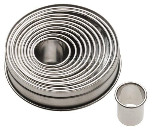 Plain Edge Round Cutters in Graduated Sizes (Plain Edge / #5357 Round, 11 pcs)