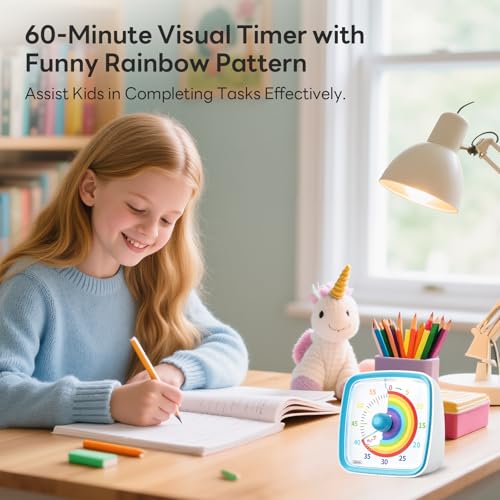 Visual Timer with Night Light (Blue-rainbow)