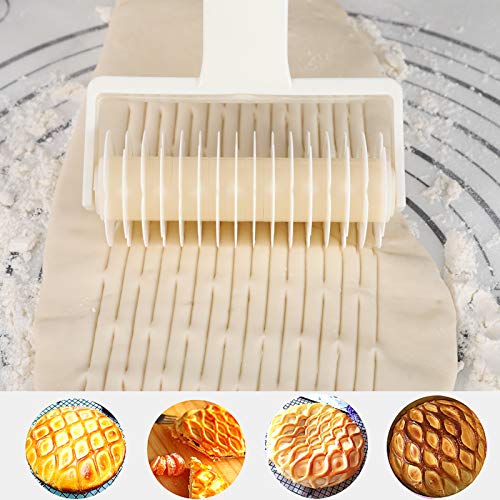 2Pcs Lattice Roller Cutter Pastry Cutter Roller DIY Baking Tool for Dought Cookie Pie Pizza Bread Pastry