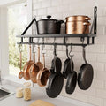24 Inch Kitchen Pot Pan Rack Wall Mounted (Matt Black / 24 inch)