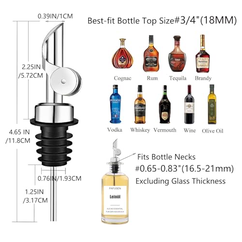 Pafuen 12 Pack Liquor Pour Spout (Silver)