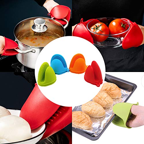 4 Pairs Silicone Cooking Pinch Grips Oven Mitts Potholder for Kitchen Cooking & Baking (4 Pairs)