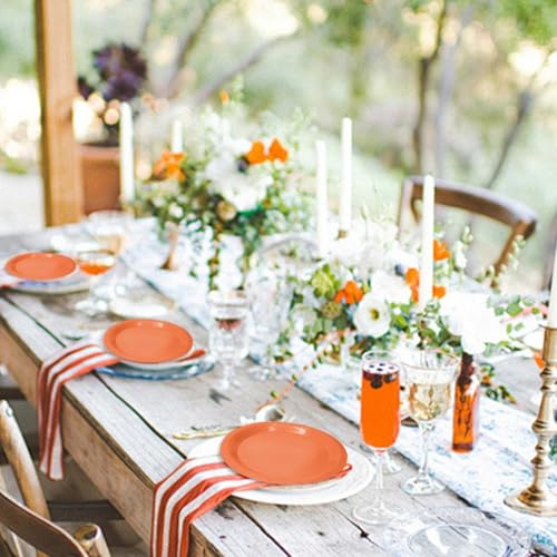 50 Pcs Orange Paper Plates 7 Inch Orange Dessert Plates Disposable Dinner Plates for Baby Shower Bridal Shower Birthday Party Supplies Disposable Paper Plates (orange dinner plates / 50 Pcs)