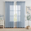 Dusty Blue Sheer Curtains 54 X 54 Inches (Dusty Blue / 54"W x 54"L (Pack of 2))