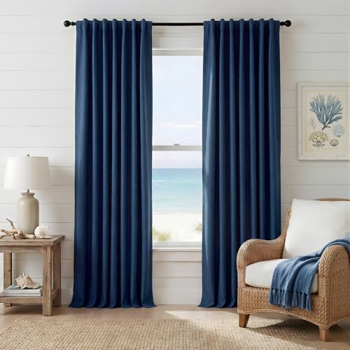 Navy Blue 100% Blackout Curtains for Bedroom 84 inches Long 52 inches Wide (Navy Blue / 52"W x 84"L (Pack of 2))