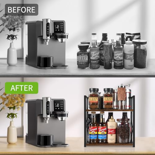 Countertop Shelf Organizer (Rustic Brown Medium)
