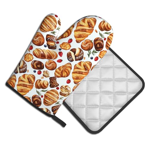 Oven Mitt and Pot Holders Sets (Delicious Toast and Fruit)
