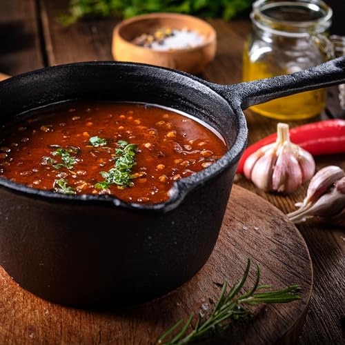 JB0204 Pre Seasoned Heavy Duty Construction Cast Iron Basting Pot for Grilling and Oven (1.2 Quarts)