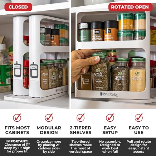 Spice Rack Organizer for Cabinet (Cabinet Caddy)