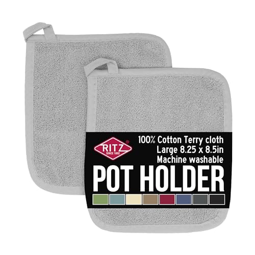Terry Potholder & Hot Pad (2-Pack / Titanium Grey)