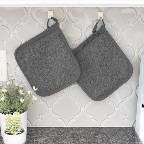 Terry Potholder & Hot Pad (4-Pack Multi-Color / Mocha/Graphite)