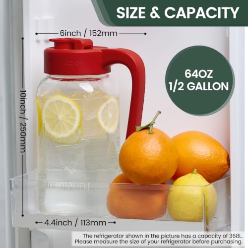 Mason Jar Pitcher (Red)