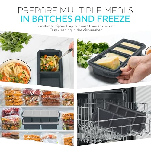 Silicone Freezer Tray With Lid (Gray)