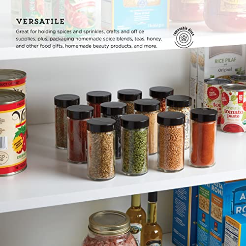 5244227 Empty Jars With Black Cap (Set of 12 / Black)
