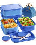 Adults Bento Lunch Box Set with Thermo Bag (Sapphire Blue)