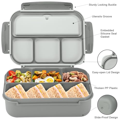 Bento Box Adult Lunch Box (Gray / 1200ML)