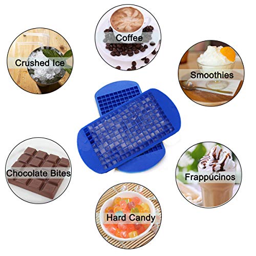 Silicone Mini Ice Cube Trays 2 Pack (Blue)