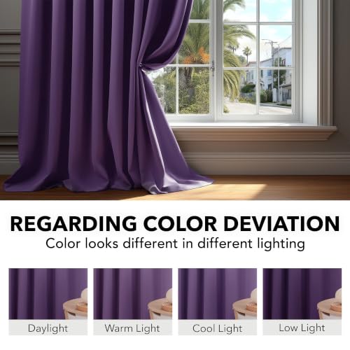 Blackout Curtains for Bedroom (Purple Grape / 52"W x 84"L (Pack of 2))