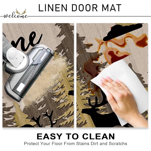 Woodland Deer Decorative Front Door Mat (1'5" x 2'5" (Rectangular) / Woodland)