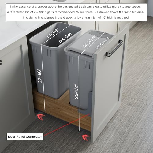Dowell Double 50Qt Undermount Trash Pull (50 QT Pull-Out System)