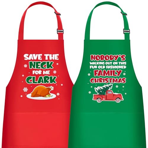 Christmas Matching Aprons for Couples (Red Green Christmas)