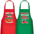 Christmas Matching Aprons for Couples (Red Green Christmas)