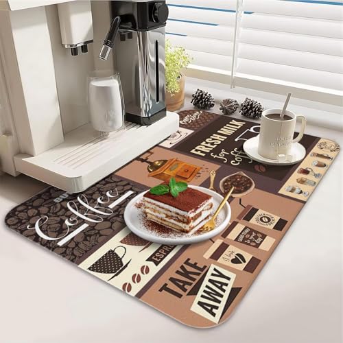 Dish Drying Mat 2 (Coffee-2 / 2-Pack)