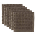 Basic Terry Collection Solid Windowpane Dishcloth Set (Brown / 12x12")