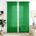 Check Sheer Curtains 72 Inches Long for Living Room (Check - Foliage Green / 52"W x 72"L (Pack of 2))