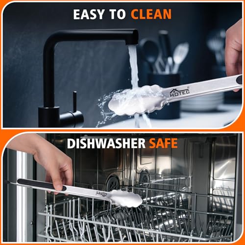 Stainless Steel Locking Kitchen Tongs for Cooking & Serving (7+9+12 inch, 3pack)